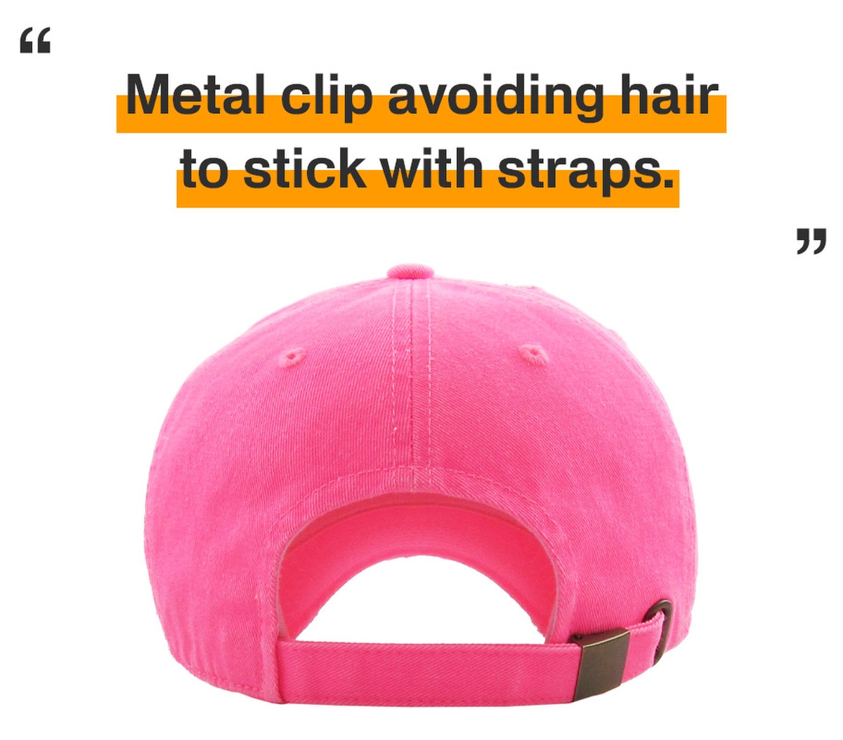 Neon Pink Distressed Vintage Baseball Cap Back Side View